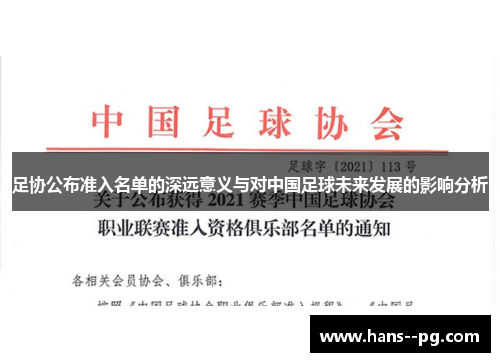 足协公布准入名单的深远意义与对中国足球未来发展的影响分析